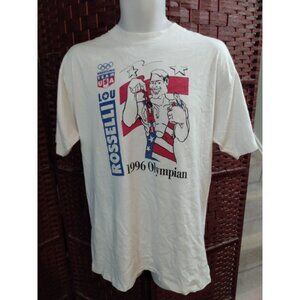Vintage 1996 USA Olympic Wrestling Team T Shirt Lou Rosselli Large Funny 90s